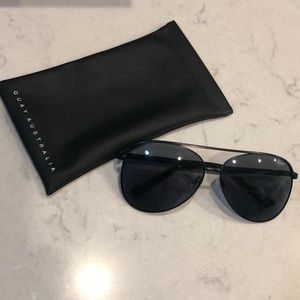 Quay Black Aviator Sunglasses